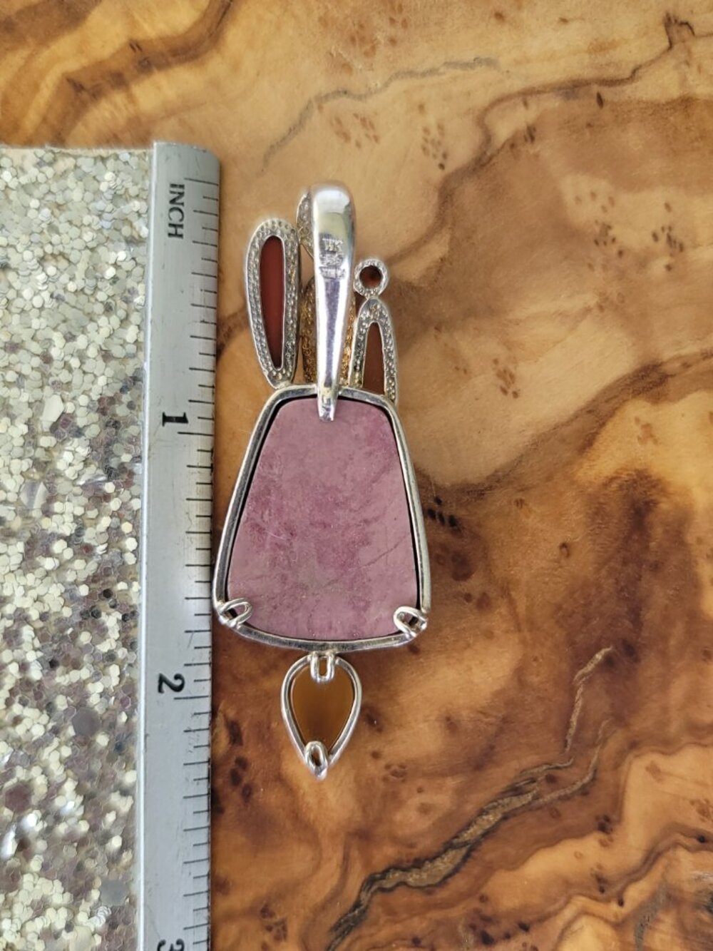 Multi Gemstone & Sterling Slide - Picture 2 of 3